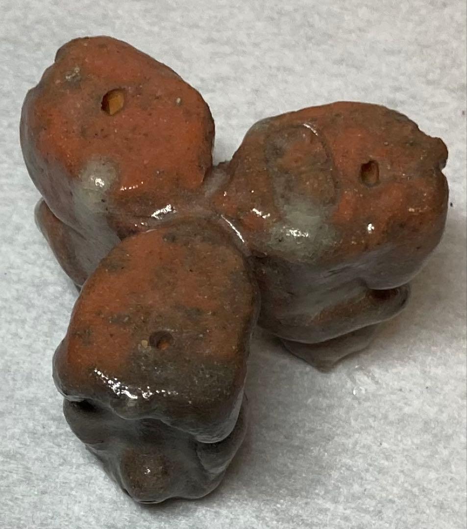 B284h 「三申 蓋置」御土器師 吉右衛門　湊焼　茶道具