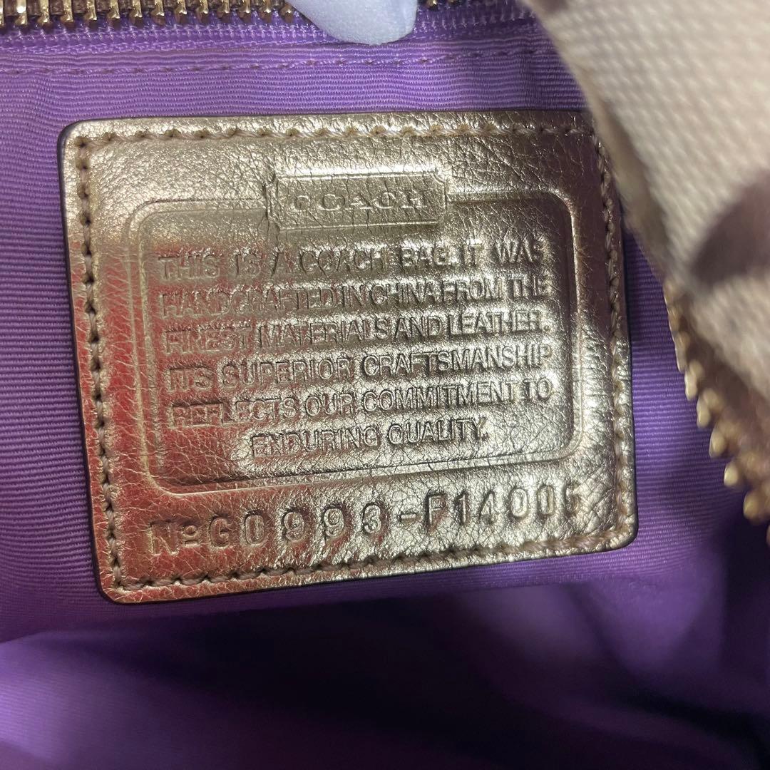 COACH コーチ　ゴールド系パッチワークショルダーバッグ　ワンショルダー