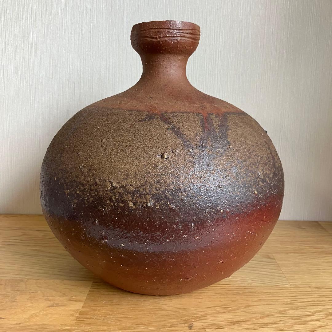 備前焼　壺　花瓶　松田華山造　※