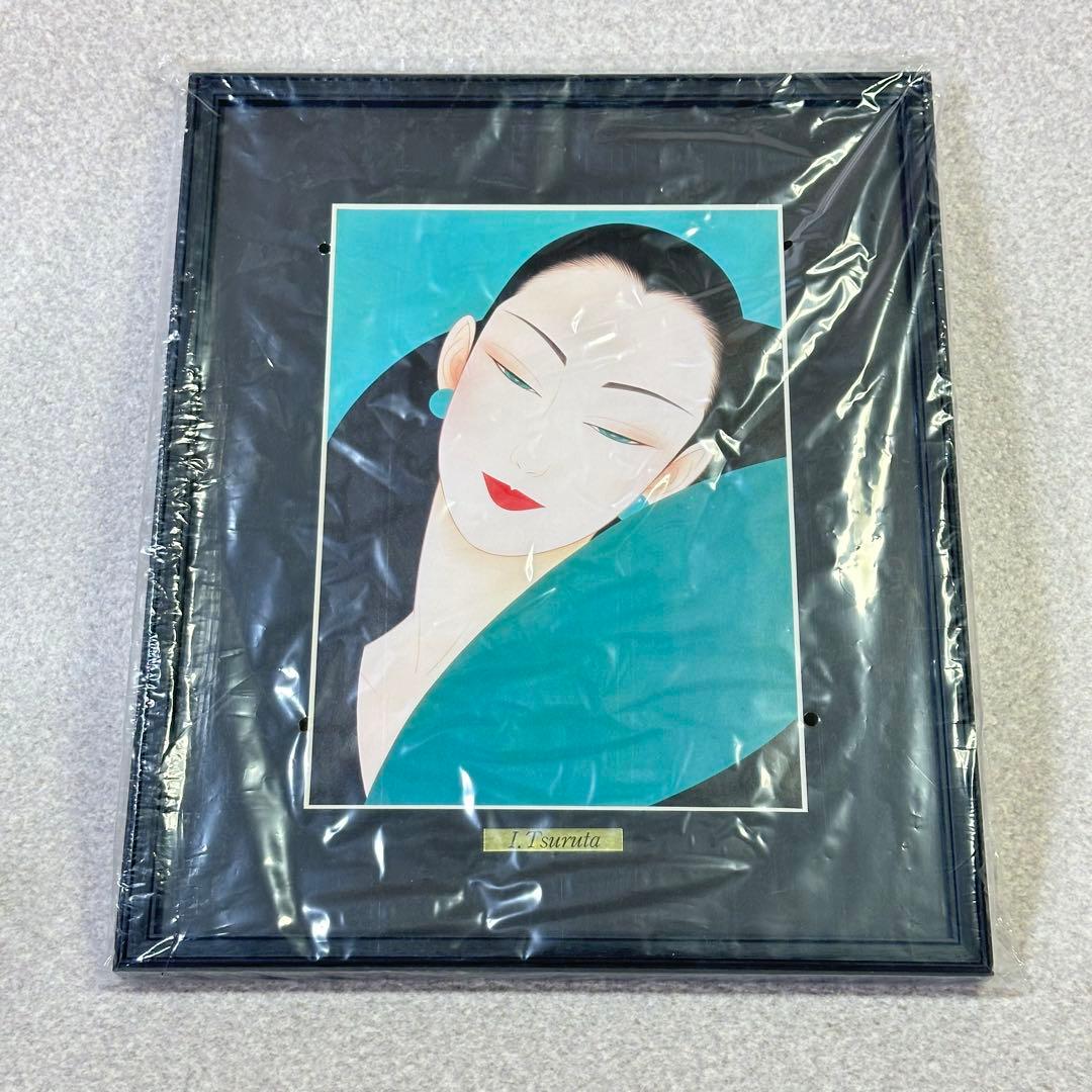 【希少品】鶴田一郎　美人画　絵画　日本女性　額入り　年代物　保管品　骨董