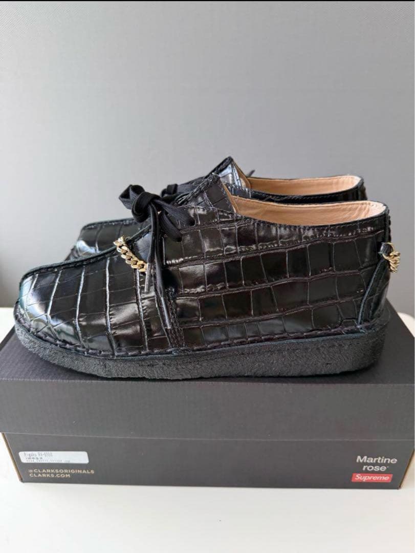 靴 supreme martinrose clarks black