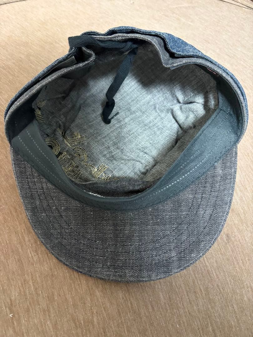 WMMW 吉田美和　キャスケット帽デニム生地　ブローチ付き