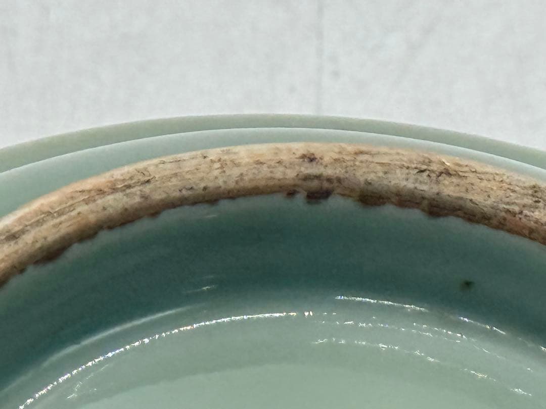 江戸　鍋島青磁　柳紋　お皿　共箱　アンティーク　送料込み260115