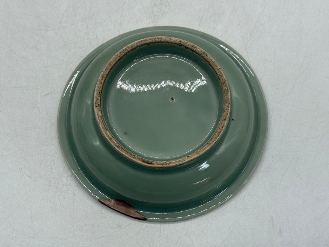 江戸　鍋島青磁　柳紋　お皿　共箱　アンティーク　送料込み260115