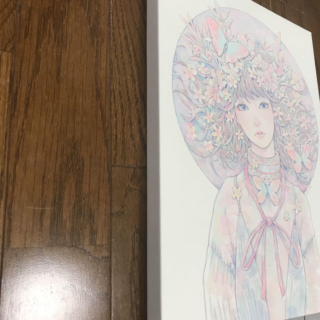 ★木村智博「たわむれる」木製パネル アクリルガッシュ 色鉛筆 鉛筆 額付き