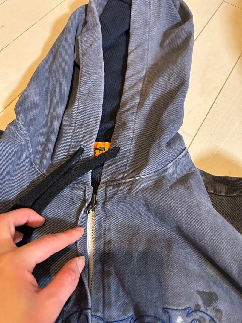 left aloneジップパーカー　ブルー