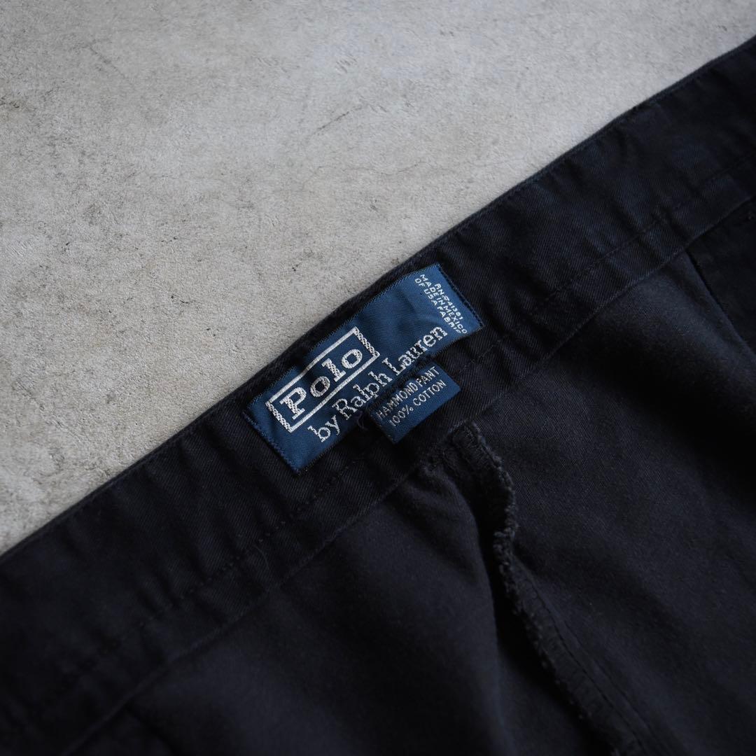 90s ラルフローレン ツータックチノ ポロチノ 黒 ブラック W40 L30