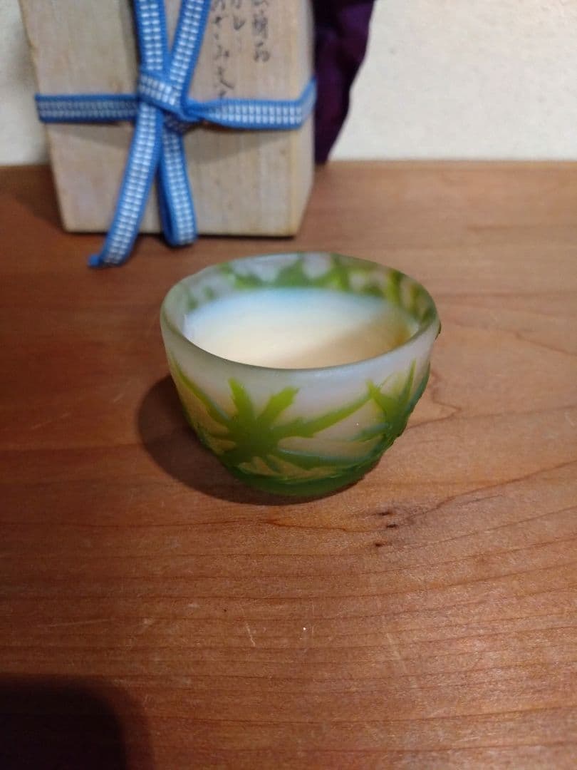 ガレ 被せガラス 羊歯紋盃