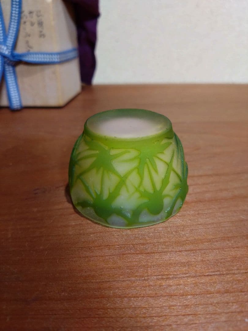 ガレ 被せガラス 羊歯紋盃