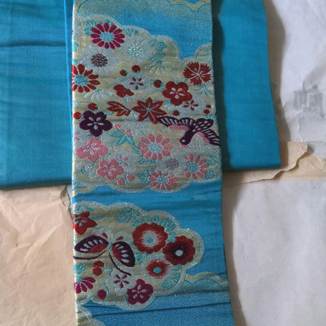 昭和レトロ　刺繍　名古屋帯