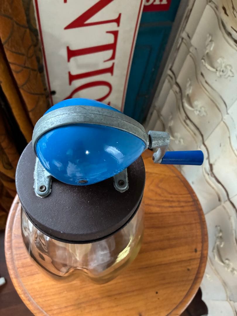 イギリス　アンティーク　バター　メーカー　マヨネーズ　メーカー　チャーン　ブルー