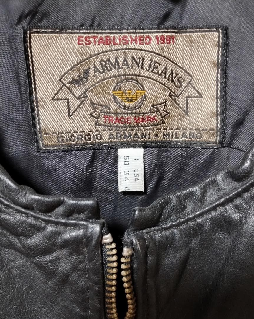 アルマーニジーンズ レザーベスト 90s ヴィンテージ S