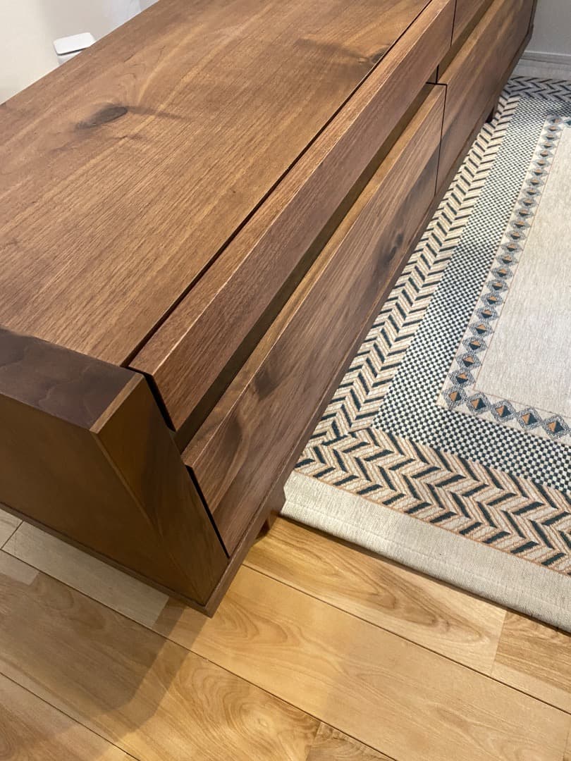 【美品】ウォールナット無垢材 関家具 テレビ台 150cm 引き出し付き