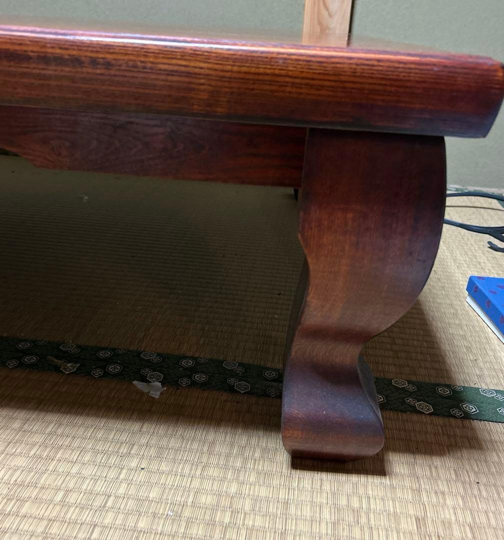 天然木 一枚板 座卓 　欅けやき　ローテー ブル92×152cmサイズ