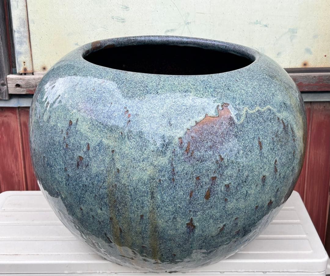 中国　鈞釉大壺　送料込み0816