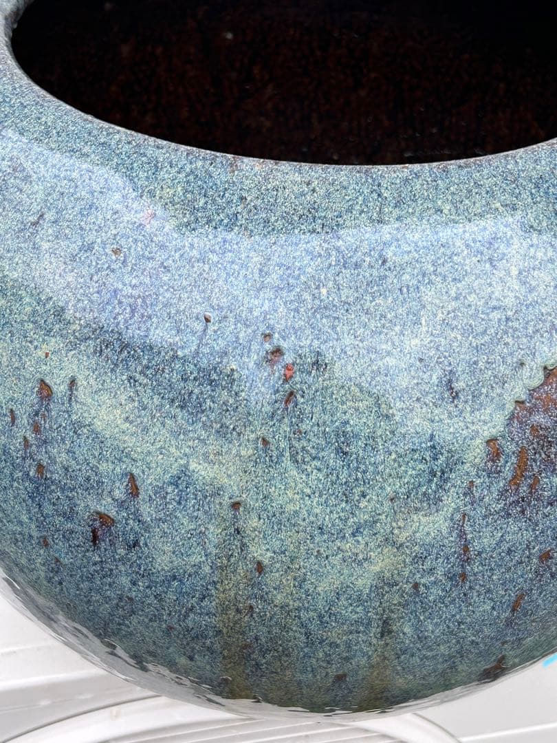 中国　鈞釉大壺　送料込み0816