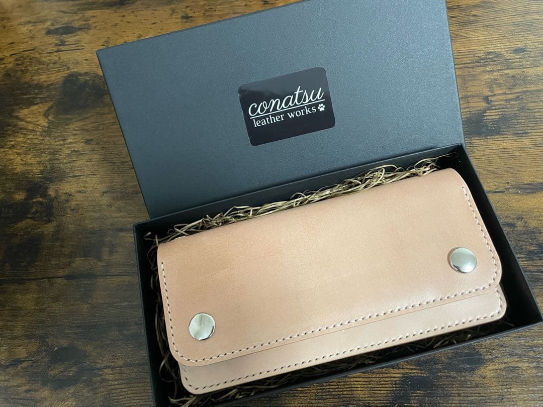 ロングトラッカーウォレット ヌメ革 ハンドメイド レザーウォレット