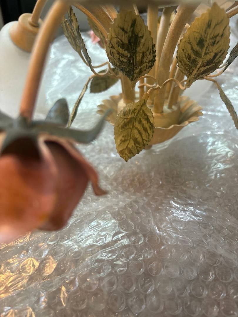 【美品】大塚家具 輸入シャンデリア シーリングライト バラ アンティー