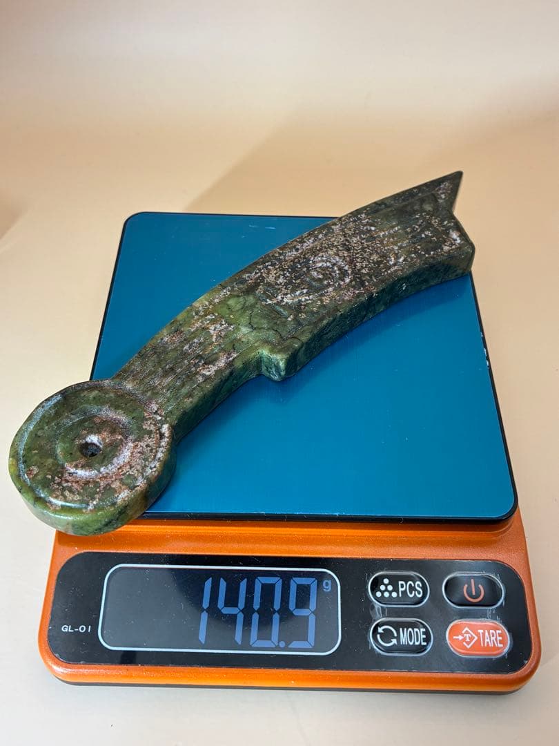 中国骨董品 天然高古玉 天然玉石 刀幣通貨高古玉 貴重 時代物文房具 希少レア