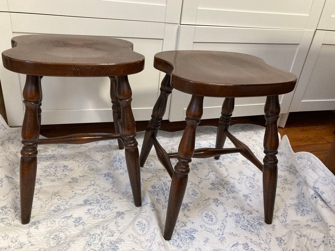 キツツキ　木製スツール 花台にも　2脚セット　飛騨産業