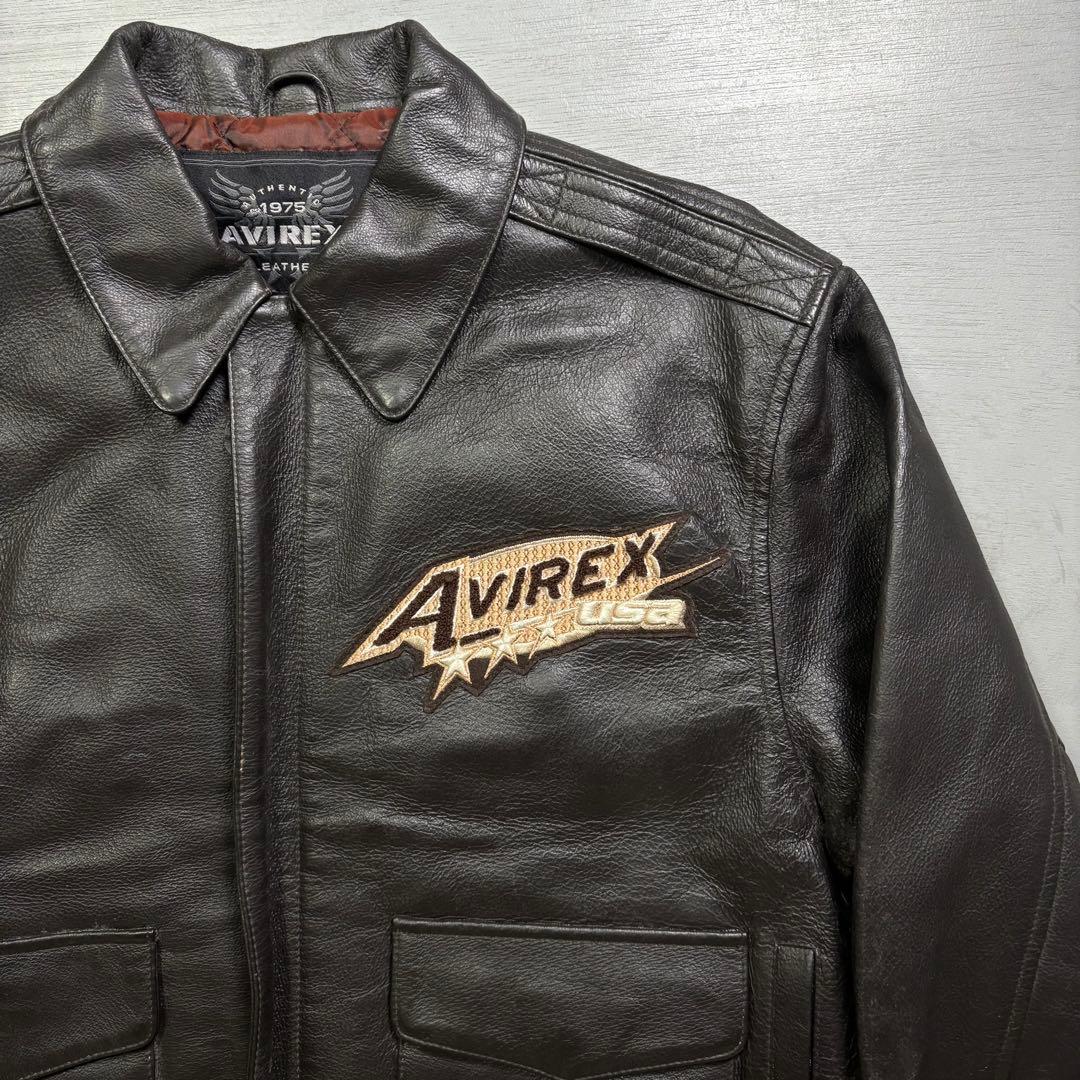 入手困難✨AVIREX レザージャケット　A-2 本革　ブルゾン　短丈　M