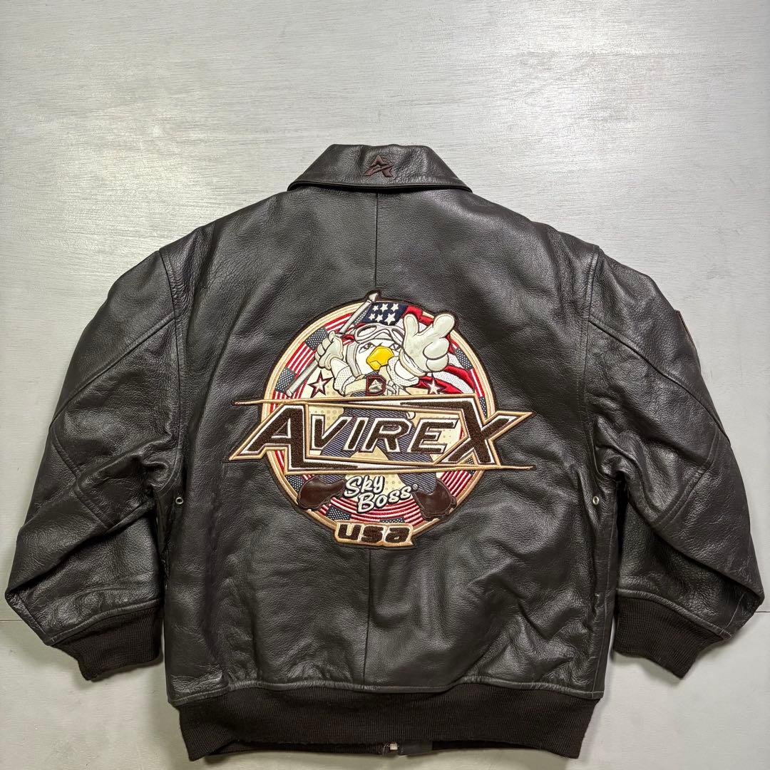 入手困難✨AVIREX レザージャケット　A-2 本革　ブルゾン　短丈　M