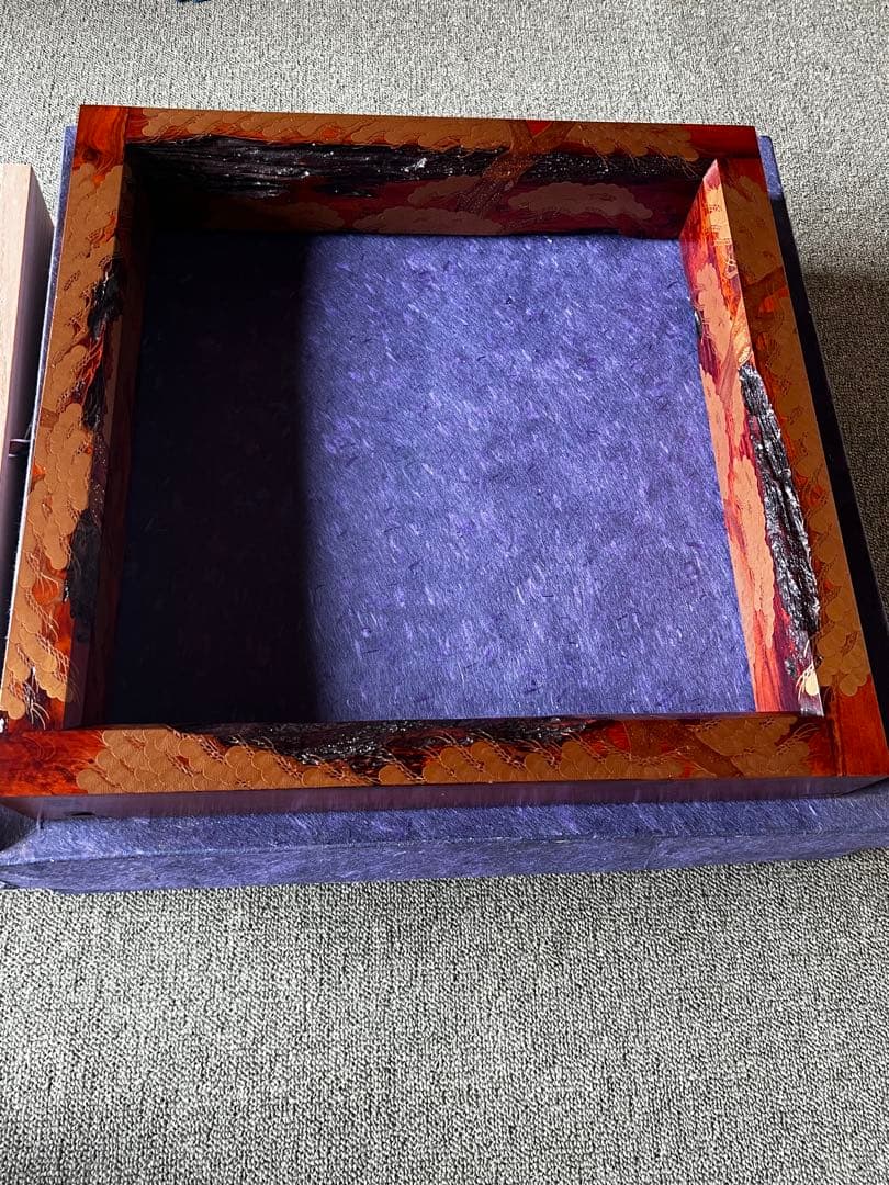 塗師 前端雅峯 老松蒔絵 梅古木 炉縁 共箱 茶道具 共箱 工芸品