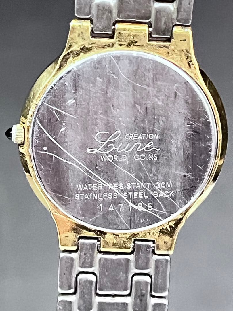 E382 金貨腕時計　Lune腕時計　ウォッチ　ゴールド腕時計　金貨