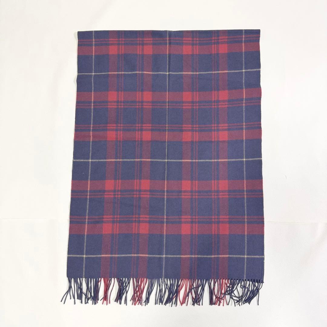 ジョンストンズオブエルガン 大判ストール マフラー カシミヤ100% ブルー