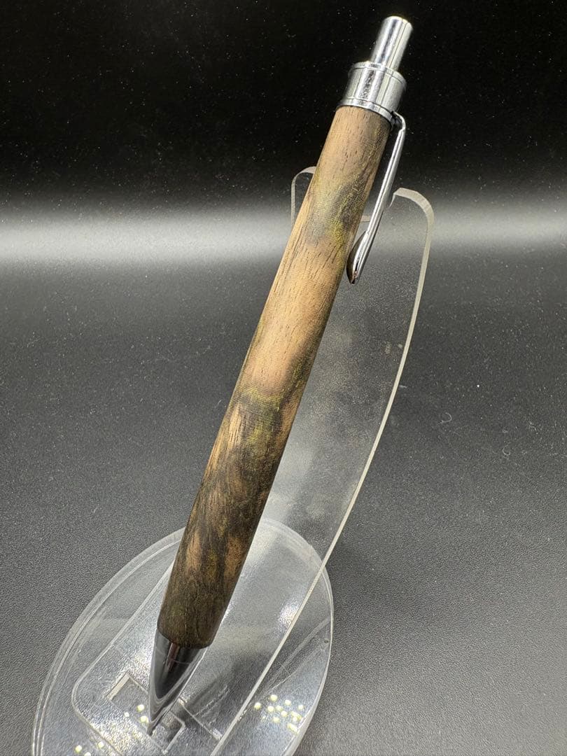 519 黒柿　孔雀杢　木軸シャーペン　ボールペン　細軸