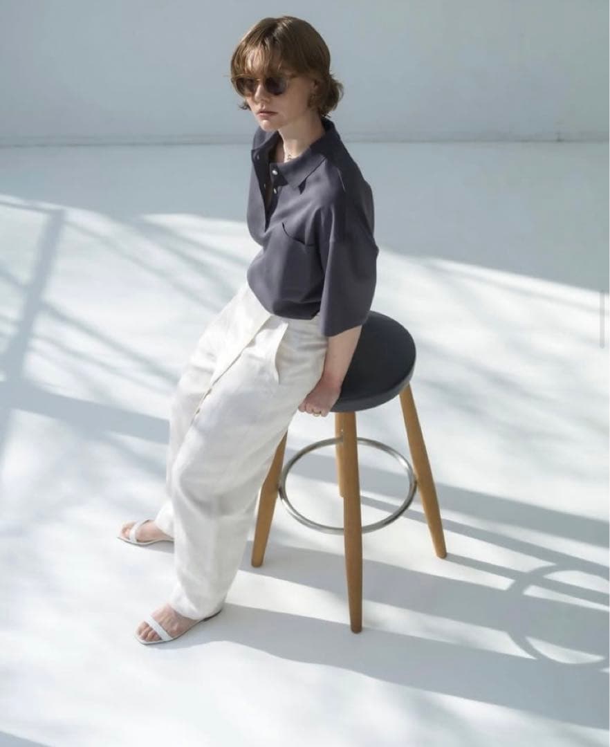 24SS ebure カノコ ポロシャツ 黒