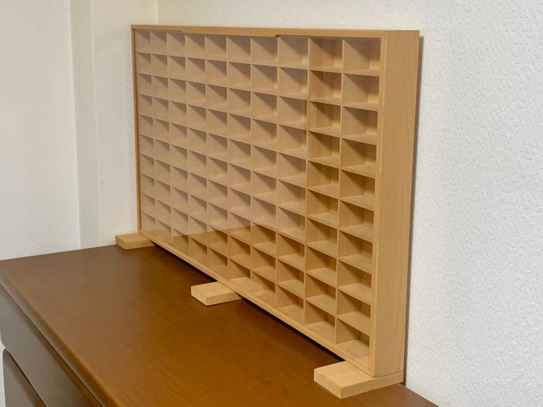 木製ミニカーケース　トミカ・100マス　アクリル障子付 kaito1127