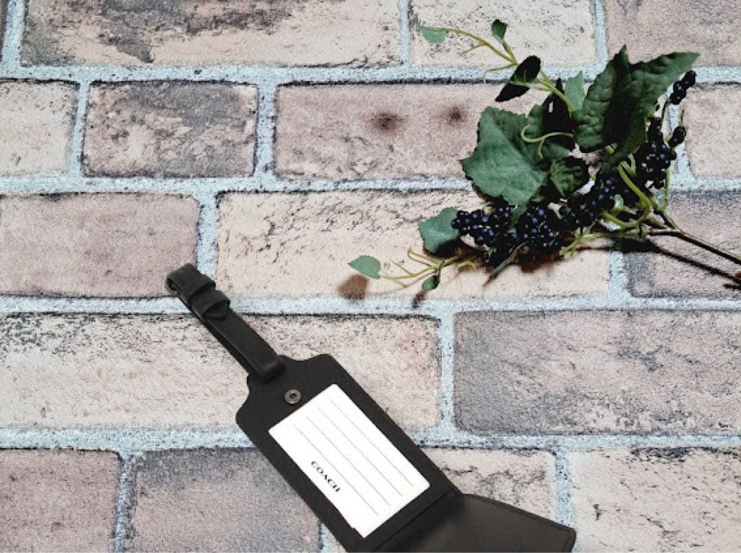 ❤️新品❤️コーチ COACH ネームタグ シグネチャー ラゲッジタグ チャコール