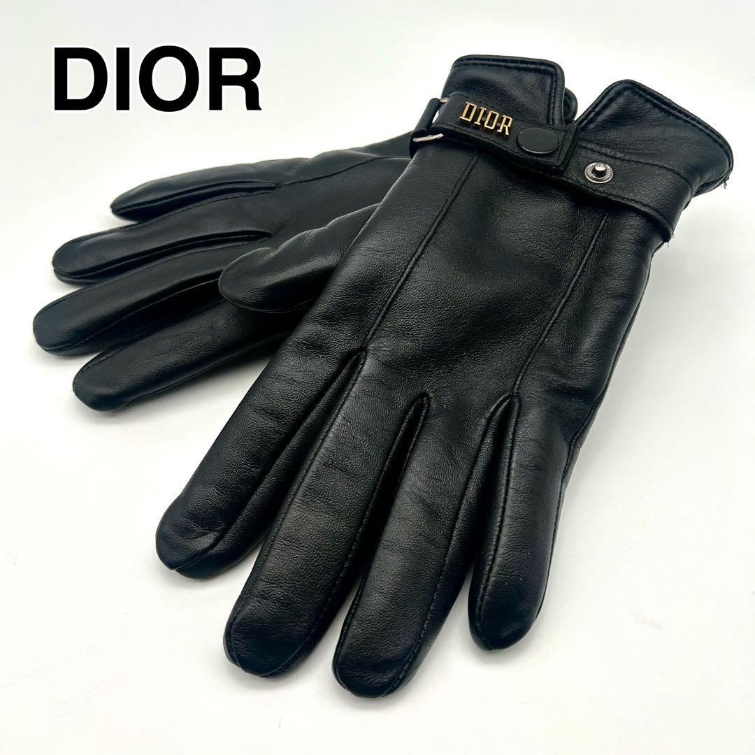 【希少・ヴィンテージ品】DIOR ディオール レザーグローブ 本革 ブラック