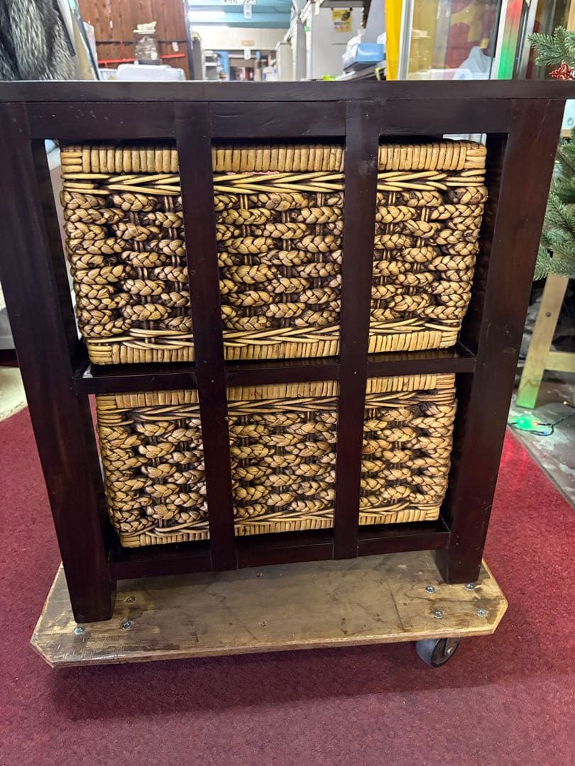 本格アジアン風　２段チェスト　横幅58 奥行38 高さ60㎝