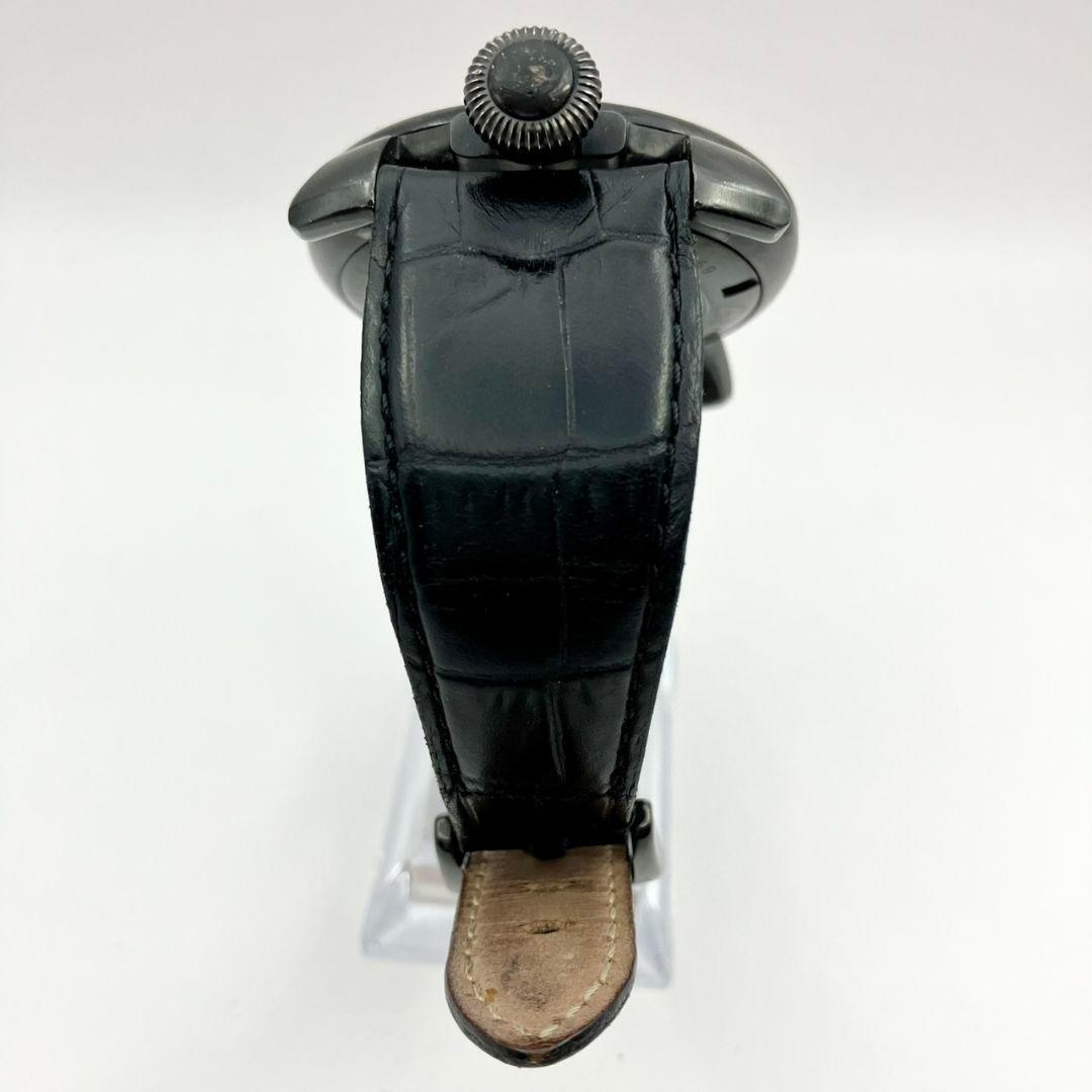 稼働品 ガガミラノ マヌアーレ 48ｍｍ 手巻き オールブラック 腕時計