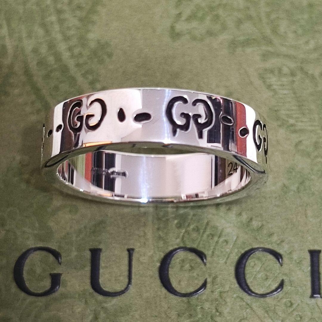 専用　新品 グッチ GHOST RING ゴースト 6MM 指輪 シルバー24号
