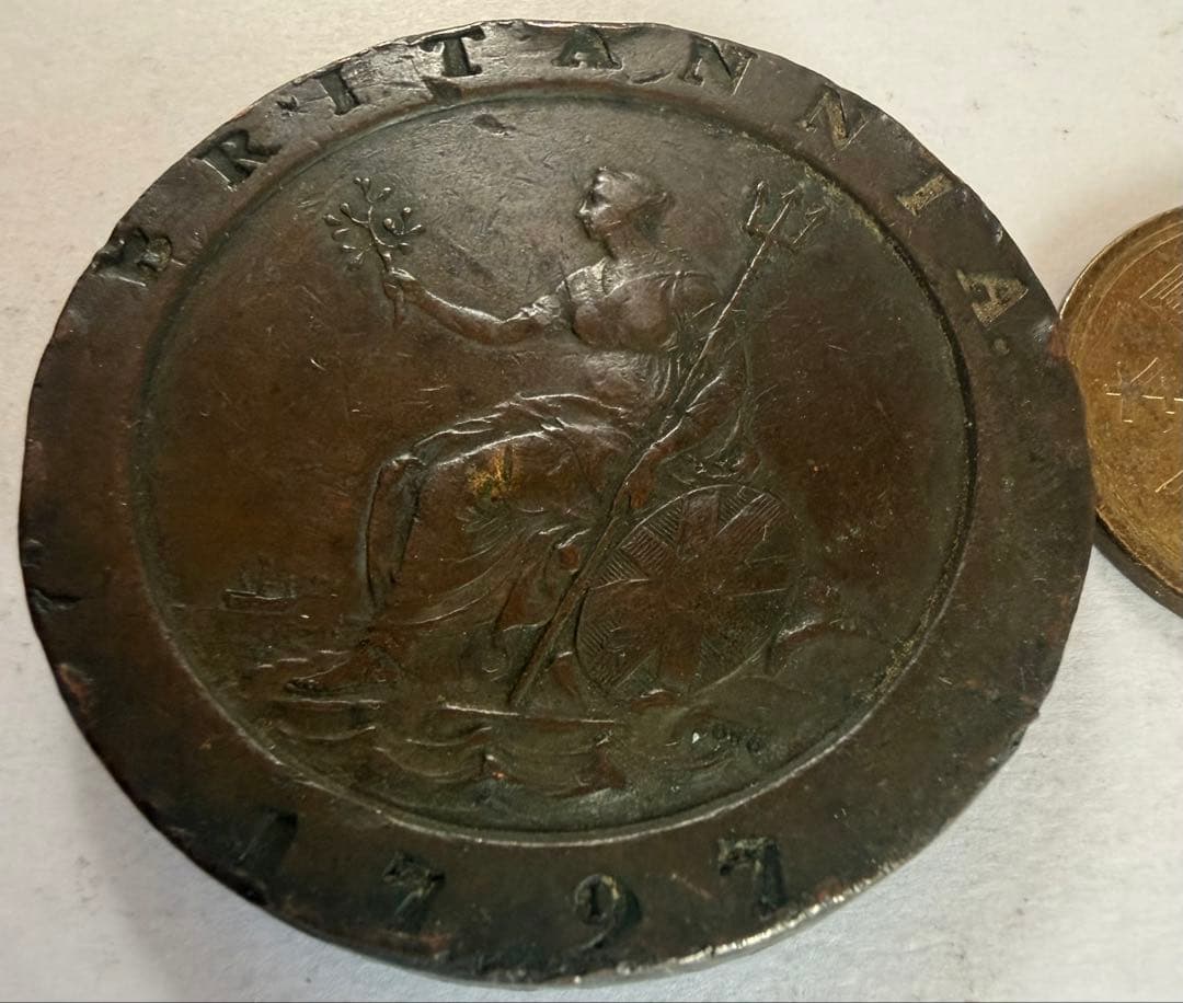 コ*木様 1797年 英国カートホイール 2ペンス 銅貨ジョージ3世