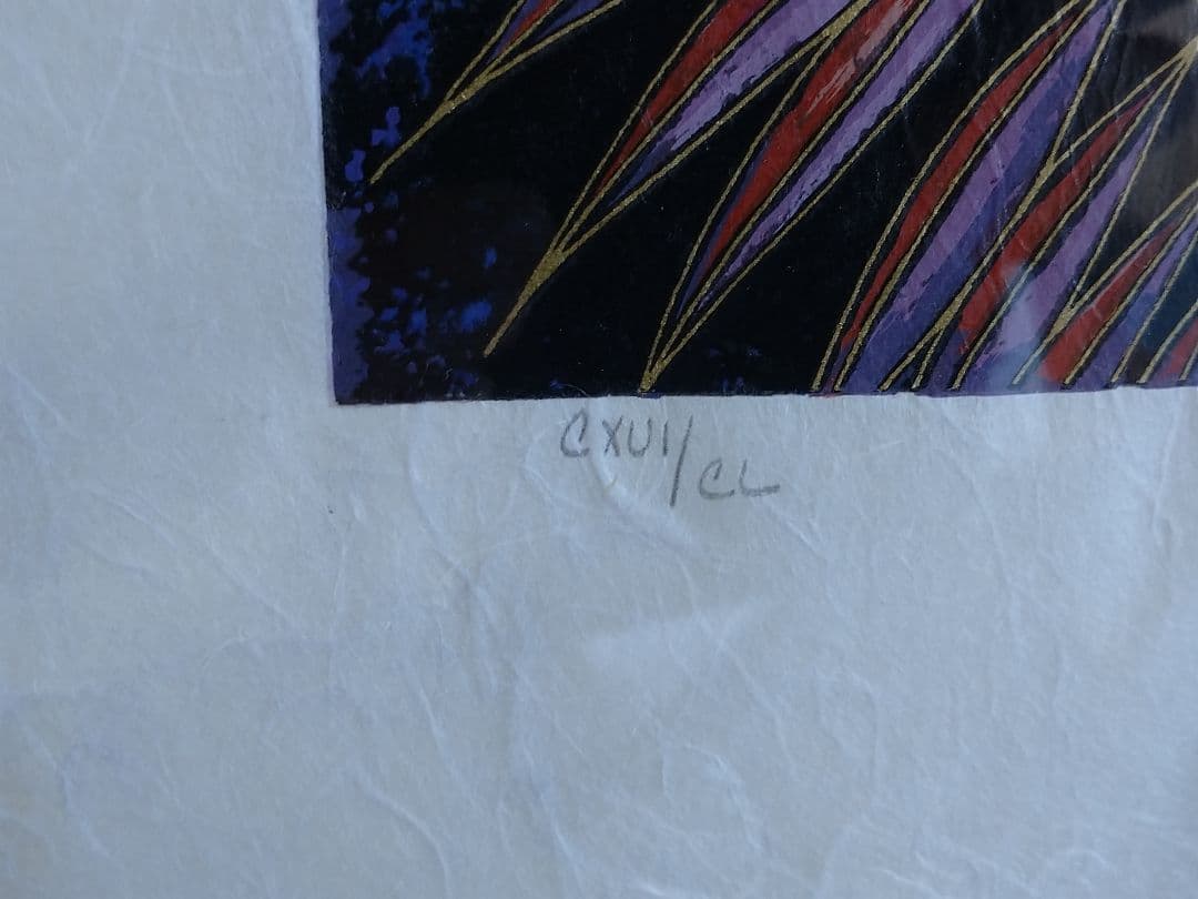 丁紹光(ティンシャオクァン) 版画 「パープルドリーム」 サイン付 箱あり