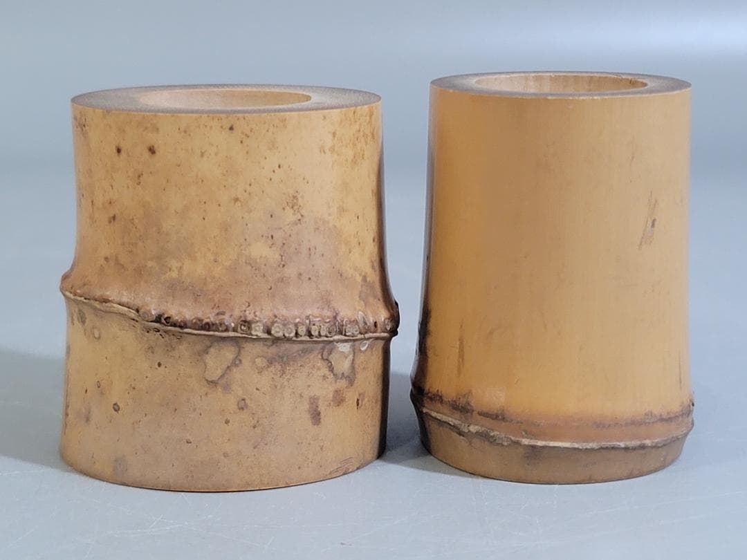 茶道具 竹 蓋置 一対 共箱 煤竹 茶杓 まとめて DT286