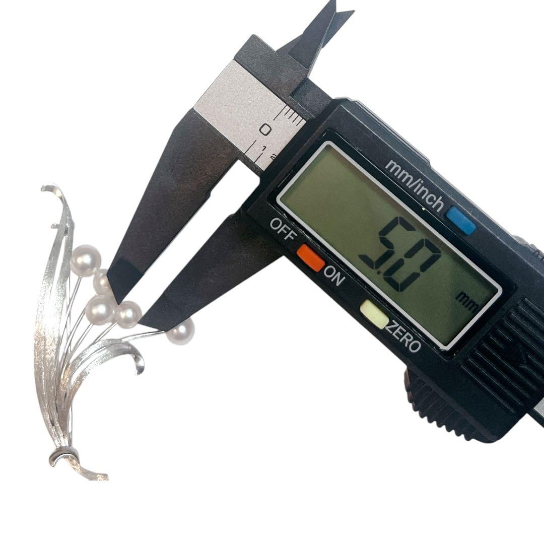 【極美品★磨き済】MIKIMOTO パールブローチ ブーケ 6珠 あこや真珠