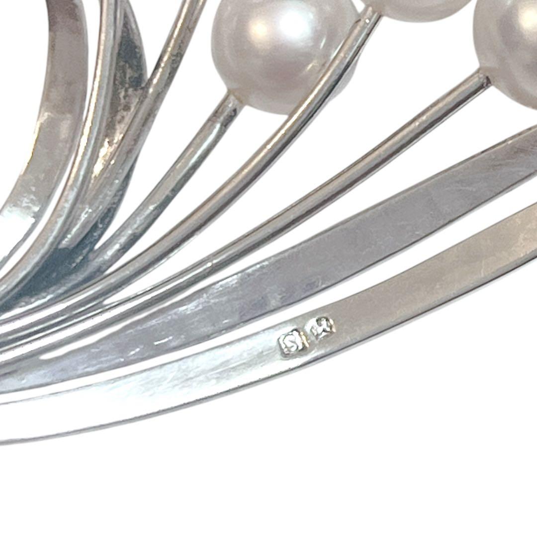 【極美品★磨き済】MIKIMOTO パールブローチ ブーケ 6珠 あこや真珠