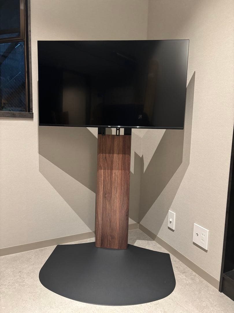 壁寄せテレビスタンド 朝日木材加工 WS-B840-NA-DB 40〜77V対応