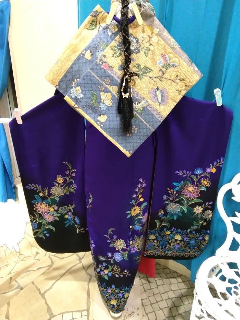 振袖フルセット、正絹振袖成人式、重ね衿、クリスタルストーン帯揚げ帯締、袋帯、襦袢