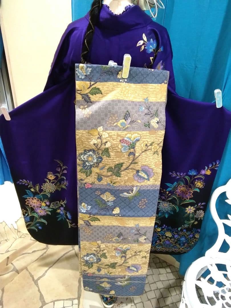 振袖フルセット、正絹振袖成人式、重ね衿、クリスタルストーン帯揚げ帯締、袋帯、襦袢