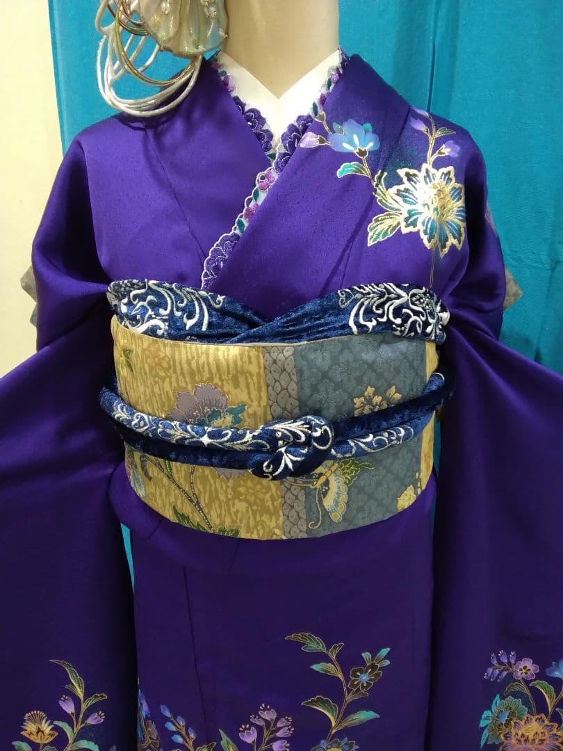 振袖フルセット、正絹振袖成人式、重ね衿、クリスタルストーン帯揚げ帯締、袋帯、襦袢