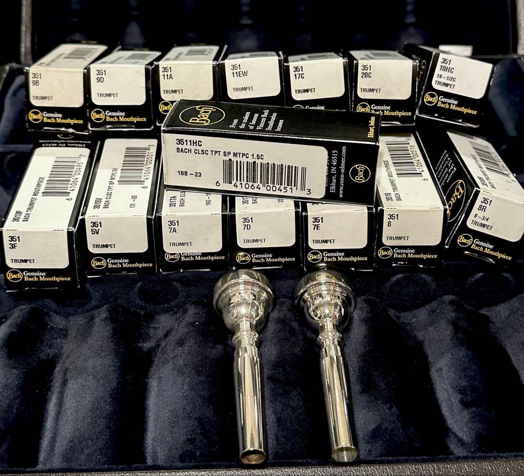 Vincent Bachトランペットマウスピース セット バック 17個