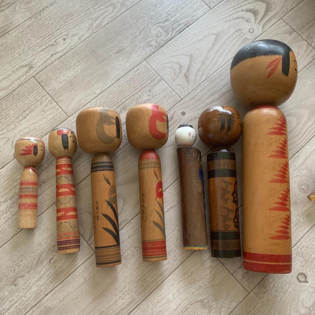 昭和レトロ 伝統こけし人形7体まとめセット 伝統工芸 美術品　佐藤慶明　斉藤弘道