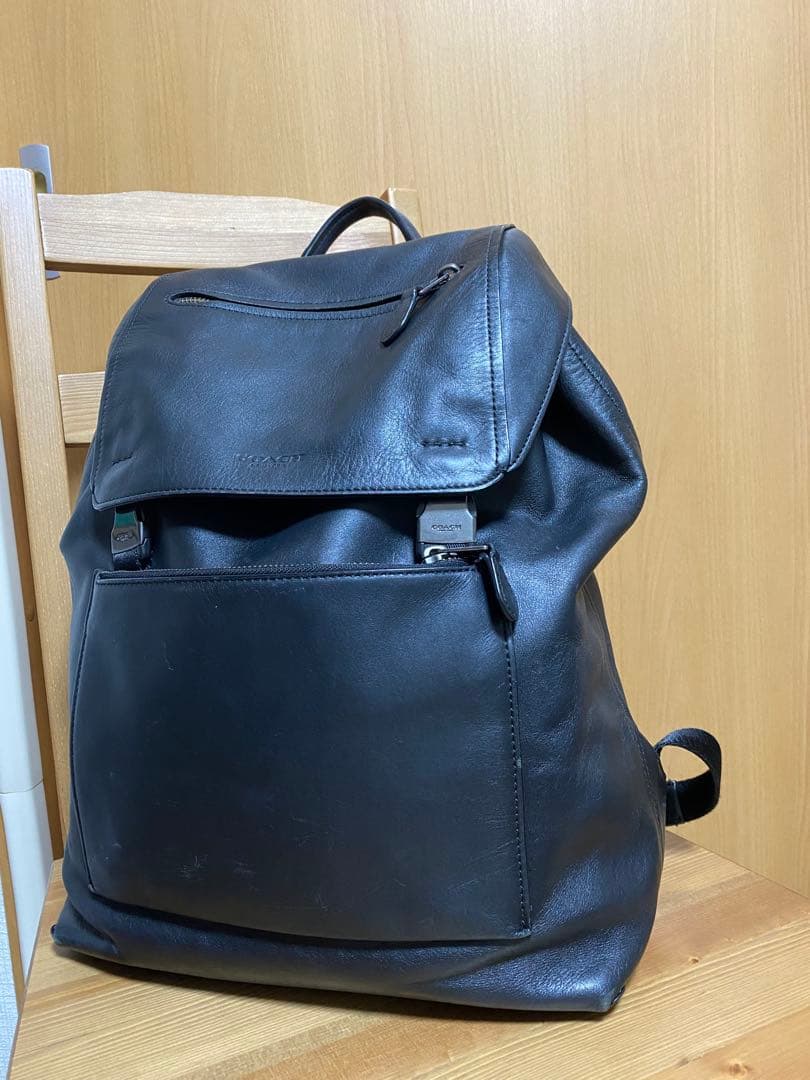 ポ*⭐様 COACH レザー ビジネスバッグ リュック ブラック
