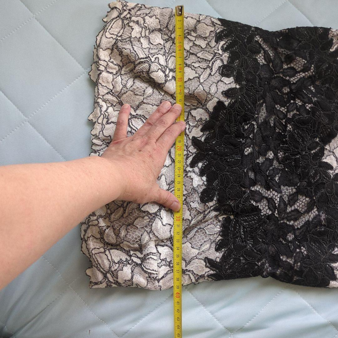 Tadashi Shoji 白と黒のレース、チューブトップマキシドレス